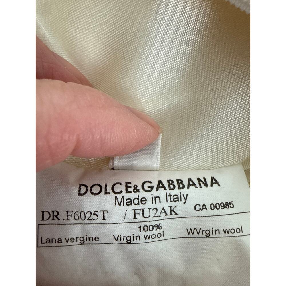 Dolce Gabbana Womens Cream Wool Sheath Dress Size 8 Quiet Luxury Old Money - Picture 2 of 9